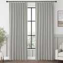 ChrisDowa Grey Pinch Pleated Blackout Linen Curtains 84 inches Long 2 Panels for Living Room Bedroom Farmhouse Room darking Thermal Insulated Back Tab Hooks Rings Window Treatment Drapes,40x84
