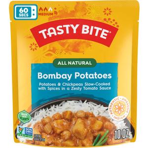 Tasty Bite Indian Bombay Potatoes, Microwaveable Ready to Eat Entrée, 10 Ounce,  BBD- 02-28-2027