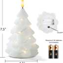 Homemory Christmas Tree Candles with Remote, 2 Pcs Waxy LED Flameless Candles Flickering, White Electric Lights Battery Operated for New Year Celebration Holiday Decorations 7.5 Inches