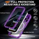 for iPhone 17 Pro Max Case with Magnetic Invisible Stand [Compatible with MagSafe] Military Drop Protection Shockproof Slim Translucent Skin-Touch Case Cover Violet