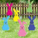 Easter Decorations Outdoor, 6 PCS Easter Bunny Yard Signs with Stakes, Happy Spring Yard Lawn Decor, Spring Props Party Supplies