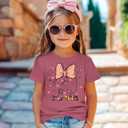 CM C&M WODRO Magic Kingdom Castle Shirt Toddler Baby Girls Magical Graphic T-Shirt Kids Summer Fairy Tale Short Sleeve Tees(D-Pink,4-5 Years)