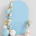Wokceer Wedding Arch Cover 8FT Spandex Fitted Wedding Arch Stand Covers Round Top Chiara Arch Backdrop Cover for Birthday Party Ceremony Banquet Decoration, Dusty Blue