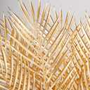 29" Large Gold Palm Leaves Palm Fronds Tropical Leaves Areca Palm Branches Artificial Palm Leaves with Stem Golden Palm Tree Leaves Faux Palm Leaves for Floral Arrangement Fake Gold Leaves 12Pcs