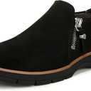 Dr. Scholl's Nice Day Now Loafer/Moc Shoes, Size 7, Black Microfiber