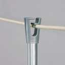 Household Essentials Outdoor Telescoping Clothesline Prop in Steel Pole with Threading Eyelet and Stake Mount, Silver,  1.75" L x 1.75" W x 85" H