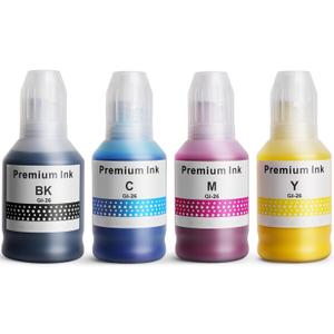 Universal Bottled Dye Ink, BK 175ml,C,M,Y 135ml - Ink Refill Bottles Set, Compatible with Dye-Based for MegaTank Printers, GI-20, GI-21,GI-290 - G3270 G3260 G3290 G3272 G4280 G4270 & More