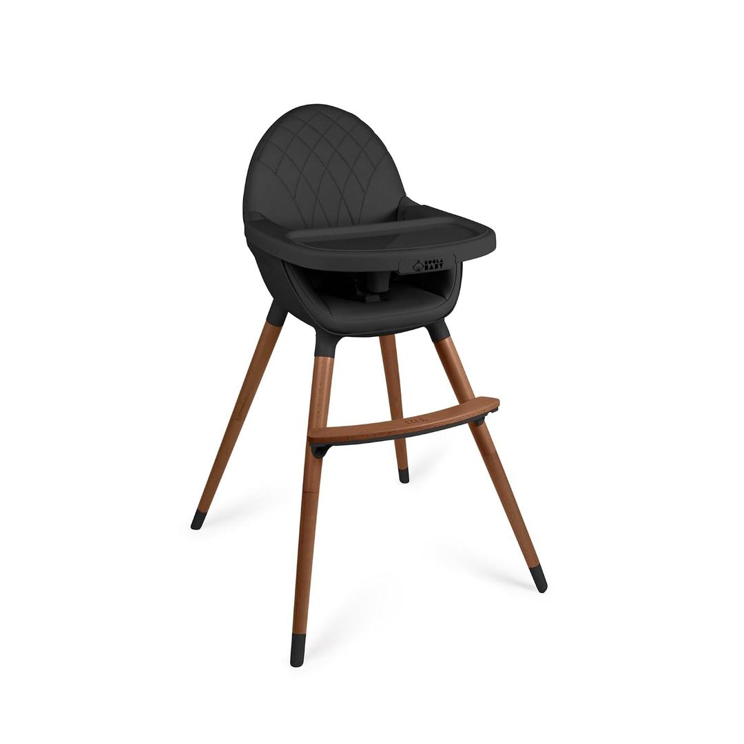 Convertible High Chair for Babies, Toddlers, Kids & Children - Wooden Highchair with Adjustable Height & Dishwasher Safe Tray - Wood Feeding & Dining Chair - Converts to Booster Seat (Black), 30"D x 16"W x 16"H