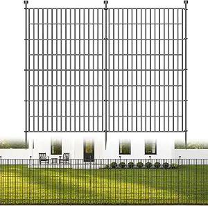 No Dig Garden Fence Outdoor for Yard, 48in (H) x 23.6ft(L), 10 Panels Animal Barrier Fence, Rustproof Metal Temporary Dog Fence, Decorative Fencing for Patio, Flower Bed