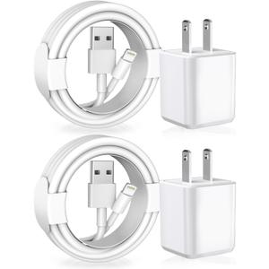 [Apple MFi Certified] iPhone Charger, 2Pack Lightning Cable Apple Charging Cords &Fast Quick USB Wall Charger Travel Block Plug Adapter for iPhone 14/13/12/11 Pro/11/10/XS MAX/XR/8/7/6s/6 Plus