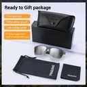 Polarized Sunglasses UV400 with Mirror Coating. Classic Minimalist Design, Stylish to Stand Out in Sunshine (Grey/White Gradient)