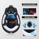 Youth Dirt Bike Helmet DOT Certified - Full Face Motorcycle Helmet for Off-Road, ATV, Street Riding, Includes Adjustable Goggles & Protective Gloves,BLACK, Small