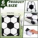 Talltalk 12 Pcs Soccer Party Favors 24 oz Soccer Water Bottle Gift for Team with Drawstring Bag Tumbler Cup Sports Themed Accessories for Events Gift Supplies