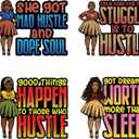 Iron On Decals for Clothing Black Women Iron On Patches Afro Girl DIY Heat Transfer Stickers for T-Shirt Jean Jackets