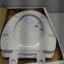 Elongated Toilet Seat, 18.5 Soft/Slow Close Oval (Oblong) Toilet Seat for Elongated Toilets, No-Slam Quiet-Close Lid, Easy-to-Install & Clean, Durable Never-Loosen White Plastic Seat