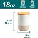 vancasso Sabine Small Ceramic Canister with Airtight Wood Lid - 18 oz Kitchen Storage for Coffee, Sugar, Tea & Spices - Compact Countertop Jar