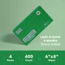 Bamboo Grooming Wipes - Unscented - Freshening Wipes for Dog & Cat - Skin-Friendly & Gentle - Thick & Durable for Paws, Coat & Bum Cleansing - 400 Count