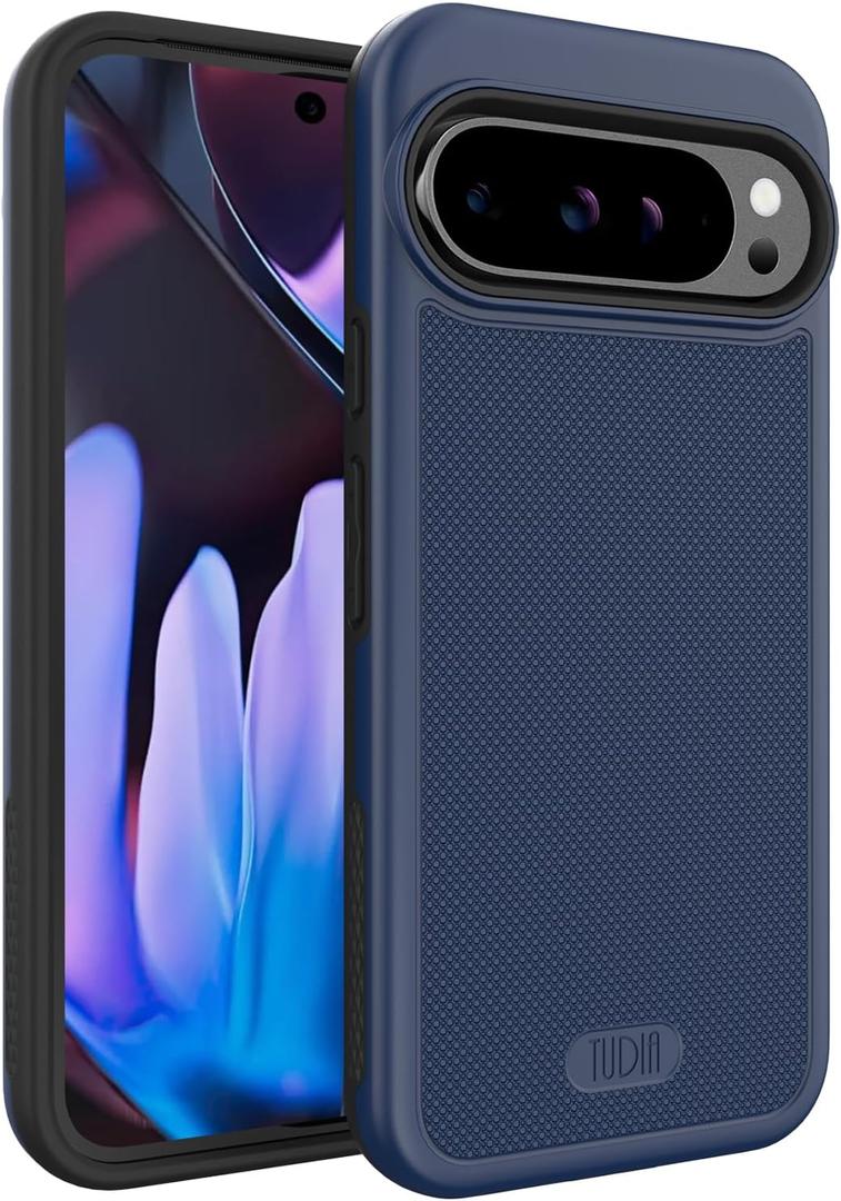 TUDIA MergeGrip [Military Grade] Designed for Google Pixel 9 Pro XL Case 2024, [Drop Tested] Dual Layer Shockproof Slim Non-Slip Heavy Duty Protective Phone Cases - Indigo Blue