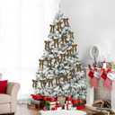 2 x Christmas Velvet Bows Garland, 10ft Pre-Strung Christmas Garland Banner with 15 Bows, Indoor Vintage Elegant Velvet Ornaments Home Decor Decorations for Mantle Tree Party Wall Office, Khaki Brown/Tan