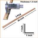 3 PCS 45" Wall Corner Protector Trim Borders for Wall Walnut Wood Grain Wall Edge Strip Crown Molding Trim Door and Window Frames Mirror Backsplash Tile Edge