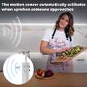 Rechargeable LED Strip Lights for Cabinets - LUXJET 2M Cool White Motion Sensor led Strip Lights for Bedroom, Kitchen, Under Cabinet, TV, Stairs, Door Frame (1Pack)