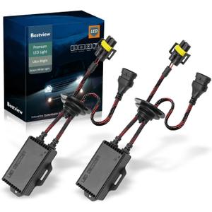 2PCS H8 H9 H11 LED Light Canbus Decoder: Anti Flicker Harness, Resistor Decoders Error Free, LED Warning Canceller Resistor Adapter, H8 Canbus Decoder Upgrade with Waterproof Rubber Ring