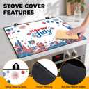 Patriotic Stove Top Cover,Stove Protector Mat, 4th of July American Flag Kitchen Decor, Heat Resistant for Electric Stove,28 x 20 Inch