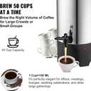 VEVOR Commercial Coffee Urn, 50 Cups/7.5L Stainless Steel Large Coffee Dispenser, 1000W 110V Electric Coffee Maker Urn For Quick Brewing, Hot Water Urn with Detachable Power Cord for Easy Cleaning