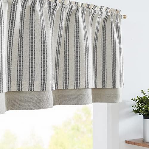 jinchan Striped Linen Valance Curtain Blackout Double Layer Valance for Windows 18 Inch Striped Print Farmhouse Rustic Window Treatment for Kitchen Living Room Bedroom 1 Panel Black on Beige jinchan Striped Linen Valance Curtain Blackout Double Layer Valance for Windows 18 Inch Striped Print Farmhouse Rustic Window Treatment for Kitchen Living Room Bedroom 1 Panel Black on Beige