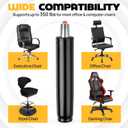 11.5"-17" Office Chair Gas Lift Cylinder, Standard Pneumatic Piston Replacement, 2" Base Hole & 1.1" Top Stem, Fits Chairs with 9.6" Outer Cylinder Length, Easy Install Black Gas Lift