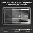 Led Mirror for Bathroom, 30x40 Bathroom Vanity Mirror for Wall with Light, IP54 Enhanced Anti-Fog, Dimmable 3 Colors, Memory Function, Backlit and Front Lit, Shatter-Proof Glass, Plug-in/Hardwired
