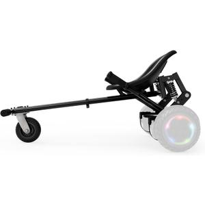 Jetson JetKart 2.0 Universal Hoverboard Attachment, 6" Tire, Bucket Seat, Adjustable Footrest Accommodates Most Heights, Ages 12+, Black, JKAR20-BK