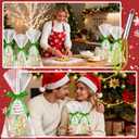 12 Sets 10 Inch Christmas Whisk Baking Gifts, DIY Fillable Christmas Tree Ornaments, Xmas Colored Silicone Whisks for Xmas Employee Neighbor Cooking Supplies Xmas Stocking Stuffers Candy Holder (Green)