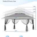 Garvee 13x13FT Pop Up Gazebo with Mosquito Netting, Outdoor Canopy Tent Easy Setup for Backyard Patio Garden Deck, Grey