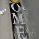 Glitzhome Wooden Welcome Home Porch Sign with Interchangeable Wreaths for Front Door, Vertical Farmhouse Standing Home Sign, Hanging Wall Sign for Year Spring Fall Thanksgiving Christmas, 42H, Black