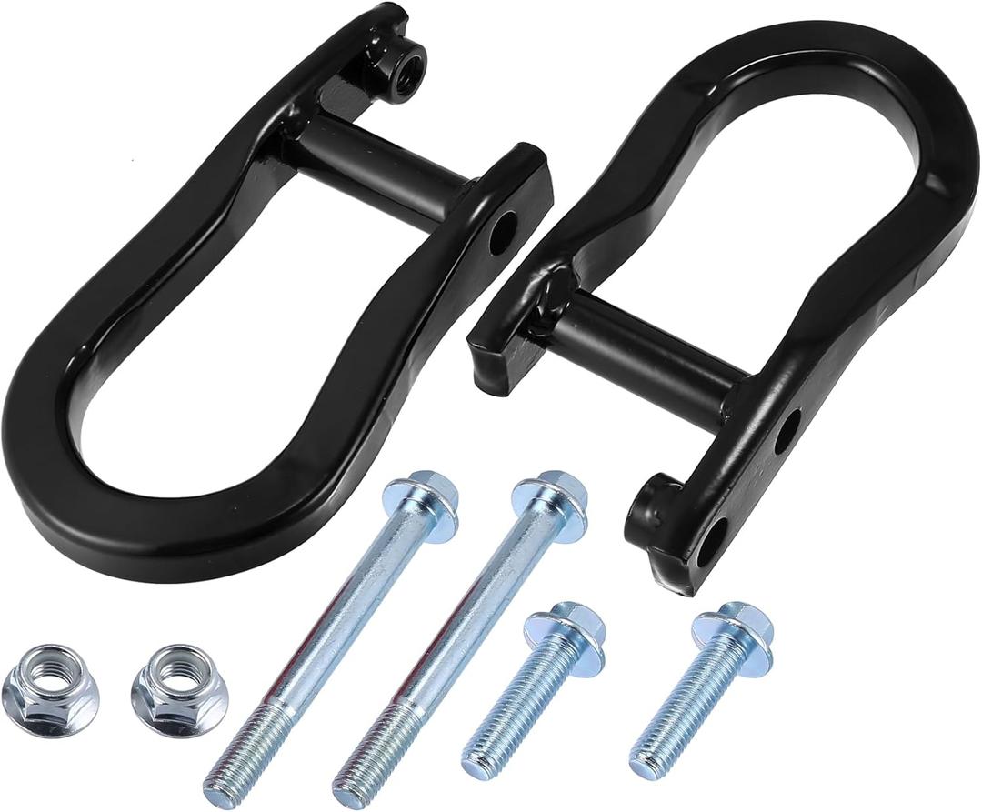 X AUTOHAUX Left Right Front Recovery Tow Hooks Kit 84072463 for Chevy for Chevrolet Silverado for GMC Sierra 1500 2007-2019 Black