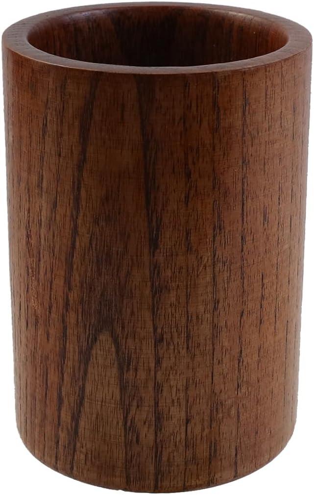 MY MIRONEY Wooden Utensil Holder Kitchen Spoon and Chopstick Holder Multi-Functional Wood Pen Holder Makeup Brush Holder Desktop Storage Organizer, 3.62" x 5.08"(Type 1)