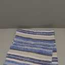Outdoor Lumbar Pillows 12x20 inch, Rectangle Throw Pillows with Inserts, Decorative Lumbar Cushions for Patio Furniture Garden Couch Home Sofa Office Chair, Pack of 2, Stripe Layered Blue