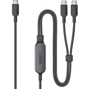 Anker Cable,4FT 2-in-1 USB C to USB C Cable 140W Max,Fast Charging for iPhone 17/17 Pro Max/16 Series,MacBook Air/Pro,and More(Braided,Black)