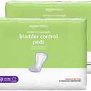 Amazon Basics Incontinence Pads for Women, Bladder Control, Postpartum, Overnight Absorbency, Unscented, 60 Count (2 Packs of 30)