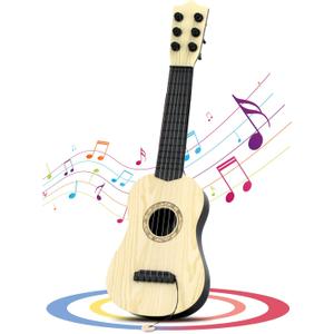 Kids Toy Guitar 6 String,17 inch Guitar Baby Kids Cute Guitar Rhyme Developmental Musical Instrument Educational Toy for Toddlers