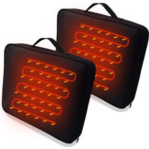 Stadium Cushions, Waterproof Outdoor bleacher seat Cushion, Kayak Canoe seat,Camping seat Cushion for Any Sports Events use (2 Piece, Heated Black)