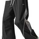 SOLY HUX Men's Baggy Track Pants Drawstring Elastic Waist Parachute Sweatpants Streetwear (Black, XL)