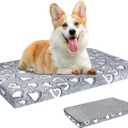 VANKEAN Reversible Dog Crate Mat, Stylish Bed with Waterproof Linings and Removable, Washable Cover, Firm Support Pad for Small to XX-Large Dogs, Grey (M(30 x 20 x 3"))