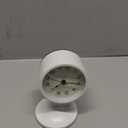 AYRELY 3" Cute Analog Alarm Clock,Small Retro Table Clock Battery Operated,Slient Metal Desk Clock with Light for Living Room Decor,Bedroom,Bedside,Shelf (White)