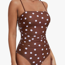 SUUKSESS Women Sexy One Piece Swimsuit Tummy Control Square Neck Bathing Suit, Size M