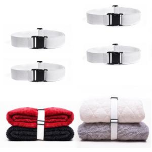 4PCS Bed Sheet Organizers and Storage, Foldable Sheet Set Organizer Keeper Band, Elastic Adjustable Straps for Bedding, Sheet Keeper Bedding Band
