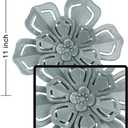 hogardeck Metal Flower Wall Decor, 2 PCS 11" Metal Farmhouse Wall Decor, Floral Metal Wall Art for Indoor Outdoor, Boho Wall Decor for Bathroom, Living Room, Kitchen, Bedroom, Porch, Garden, Yard