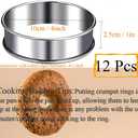 12packs Crumpet Rings 4 Inch English Muffin Rings Stainless Steel Double Rolled Nonstick Metal Round Tart Ring Molds for Cookie Cooking Baking