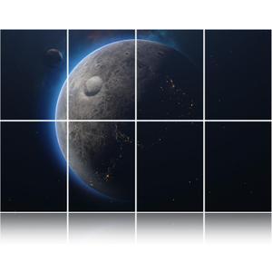 Sound Proof Foam Panels for Walls, 8 Pack Acoustic Panels, Soundproof Wall Panels, 48"x32"x0.4" Self-Adhesive Art Sound Dampening Soundboard (Blue Planet)